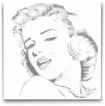  PontPöttyöző - Marilyn Monroe portré Méret: 50x50cm, Keretezés: Keret nélkül (csak a vászon), Szín: Piros