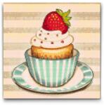  Gyémántszemes kirakó - Eper kosár Méret: 50x50cm, Keretezés: Műanyagtáblával, Gyémántok: Kerek