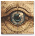  Gyémántszemes kirakó - Szem a pergamenen Méret: 50x50cm, Keretezés: Műanyagtáblával, Gyémántok: Kerek