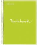 Miquelrius Emotions A/4 PP 5x24 lapos lime kockás spirálfüzet (A152387322)