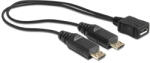 Delock USB micro B anya 2 x USB micro-B apa kábel, 20.5 cm