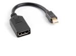 Lanberg Adaptor de la Mini DisplayPort la DisplayPort cu cablu de 10 cm negru