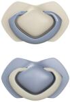 CanpolBabies Canpol babies Set suzete simetrice din silicon Light touch18m+ PURE COLOR albastru (22657BLU)