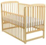 BabyNeeds Patut din lemn cu laterala culisanta BabyNeeds Ola 120x60cm Natur (BOOLA03NT)