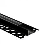 Ecolight LED alumínium profil gipszkartonhoz REGIPS csempe alá, fekete, 1m átlátszó borítással LED szalagokhoz + végzárókkal GN Ecolight sorozat (ECOPRO0685P)