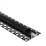 Ecolight LED alumínium profil gipszkartonhoz REGIPS széles csempéhez való alátét, fekete, 1 m, fekete borítással LED szalagokhoz + végzárókkal, GNS Ecolight sorozat (ECOPRO0665C)