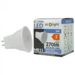 ECOLight LED izzó reflektor MR11 3W 270lm 6500K Hideg 12V Ecolight (ECOLED1230)