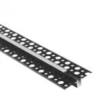 Ecolight LED alumínium profil gipszkartonhoz REGIPS süllyesztett fekete 2m matt borítással LED szalagokhoz + végzárókkal GPW Ecolight sorozat (ECOPRO0595MR)