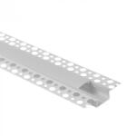 Ecolight LED alumínium profil gipszkartonokhoz REGIPS széles, süllyesztett, fehér, 1m matt borítással LED szalagokhoz + végzárókkal GPS Ecolight sorozat (ECOPRO0615M)