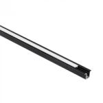 Ecolight Süllyesztett alumínium LED profil, fekete, 1m, matt borítással LED szalagokhoz + végzárókkal, PW Ecolight sorozat (ECOPRO0505M)