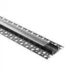 Ecolight LED alumínium profil gipszkartonhoz REGIPS széles csempéhez való alátét, fekete, 2m átlátszó borítással LED szalagokhoz + végzárókkal, GNS Ecolight sorozat (ECOPRO0650P)