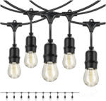 Kobi Kültéri kerti füzér fényfüzér 500lm 2700K Meleg fehér 10x E27 fekete IP44 10m Baja Kobi (KOBOGR1140)