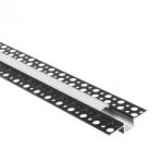 Ecolight LED alumínium profil gipszkartonhoz REGIPS süllyesztett fekete 1m matt borítással LED szalagokhoz + végzárókkal GP Ecolight sorozat (ECOPRO0605MR)