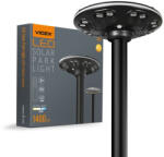 Videx Napelemes LED utcai kerti lámpa mozgásérzékelővel 15W 1400lm 3000K-5000K CCT fekete VL-GLSO-1254-S Videx (VIDSOL0002)
