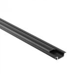 Ecolight Süllyesztett fekete LED alumínium profil 2m fekete borítással LED szalagokhoz + végzárókkal P sorozat Ecolight (ECOPRO0030C)