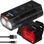 Vayox Első és hátsó kerékpár lámpa készlet Vayox VA0045, VA0152, alumínium, LED forrás 2x XML COB és 8x 351B, 10 világítási mód, újratölthető akkumulátor 4000 mAh, akkumulátorjelző, USB töltés, Powerbank, v