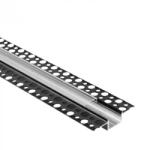 Ecolight LED alumínium profil gipszkartonhoz REGIPS széles, süllyesztett, fekete, 2m átlátszó borítással LED szalagokhoz + végzárókkal GPS Ecolight sorozat (ECOPRO0635P)