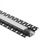 Ecolight LED alumínium profil gipszkartonokhoz REGIPS széles, süllyesztett, fekete, 2m matt borítással LED szalagokhoz + végzárókkal GPS Ecolight sorozat (ECOPRO0635M)