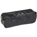 Clairefontaine téglalap alakú tolltartó, holografikus mintával, 600D poliészter, cipzáras záródás, 2 rekesszel, 22x7x8 cm, fekete