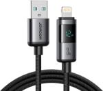 JOYROOM S-A16 Pro Prism Series 3A USB-A - Lightning Kábel Kijelzővel 1.2m - Fekete