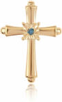  Aranyozott Ezüst Kereszt Medál - 0.02 Karátos Kék Gyémánt