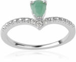  Ezüst Gyűrű Brazil Smaragddal és Fehér Topázzal - 0.56 Karát