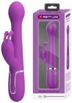 Pretty Love Vibrator Iepuras Dejon, 7 Moduri Vibratii, 4 Moduri Impingere si Rotatii, Silicon, USB Magnetic, Mov Inchis, 22.6 cm Vibrator