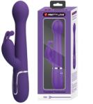 Pretty Love Vibrator Iepuras Dejon, 7 Moduri Vibratii, 4 Moduri Impingere si Rotatii, Silicon, USB Magnetic, Albastru, 22.6 cm Vibrator