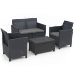 Keter Claire IV 4 személyes kerti bútor garnitúra arica tárolós asztallal grafit (221044_252978_252689) - geminiduo