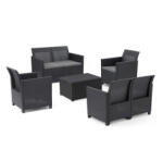 Keter Claire IV 6 személyes kerti bútor garnitúra arica tárolós asztallal grafit (221044_252978_252689_2) - homelux