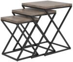 EGLO 424783 - 3 darabos CLONMANY oldalsó asztal szett, barna/fekete 424783 (EG424783)