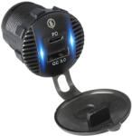  USB+USB-C autós töltő tartóval (75-698)