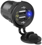  Kétportos USB autós töltő rögzítéssel (75-697)