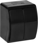 ORNO Fekete, kétnyomógombos felületi kapcsoló IP44 (OR-OE-7101/B)