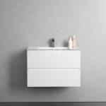 Sanotechnik CUBE 100 függesztett bútorszett, üvegmosdóval, fehér (08333)