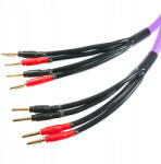 Melodika PURPLE SERIES MDBA415 - 4N OFC Banana bi-amping pereche de cabluri pentru difuzoare cu conductori 2 x 4 mm2 și 2 x 1, 5 mm2 - Violet - 5m (MLD-PU-BAN-BIAMP-PU-50)