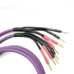 Melodika PURPLE SERIES MDBA415 - 4N OFC Banana bi-amping, pereche de cabluri pentru difuzoare cu conductori 2 x 4 mm2 și 2 x 1, 5 mm2 - Violet - 3m (MLD-PU-BAN-BIAMP-PU-30)