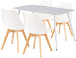 Leziter Ravena 4+1 étkező garnitúra fehér-fehér (LZLEAB140-WH_DA232AW_4)