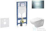 Geberit Duofix falra szerelhető WC szett, Duravit D-Code rimless WC soft close ülőkével, Geberit Sigma 30 fényes/matt króm nyomólappal SANI11CP1105 (SANI11CP1105)