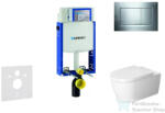 Geberit Kombifix falra szerelhető WC szett, Duravit Me By Starck WC soft close ülőkével, Geberit Sigma 30 fényes/matt króm nyomólappal 110302005NM6 (110302005NM6)