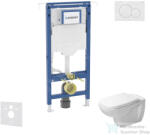 Geberit Duofix falra szerelhető WC szett, Duravit D-Code rimless WC soft close ülőkével, Geberit Sigma 01 alpesi fehér nyomólappal SANI11CP3101 (SANI11CP3101)