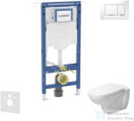 Geberit Duofix falra szerelhető WC szett, Duravit D-Code rimless WC soft close ülőkével, Geberit Sigma 30 fehér/króm nyomólappal SANI11CP3105 (SANI11CP3105)