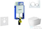 Geberit Kombifix falra szerelhető WC szett, Duravit Me By Starck WC soft close ülőkével, Geberit Sigma 20 fehér/króm nyomólappal 110302005NM4 (110302005NM4)
