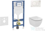 Geberit Duofix falra szerelhető WC szett, Ideal Standard Tesi WC soft close ülőkével, Geberit Sigma 01 alpesi fehér nyomólappal SANI11CD3116 (SANI11CD3116)