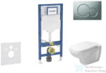Geberit Duofix falra szerelhető WC szett, Duravit D-Code rimless WC soft close ülőkével, Geberit Sigma 01 matt króm nyomólappal SANI11CP2102 (SANI11CP2102)