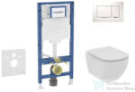 Geberit Duofix falra szerelhető WC szett, Ideal Standard Tesi WC soft close ülőkével, Geberit Sigma 30 fehér/króm nyomólappal SANI11CD3112 (SANI11CD3112)