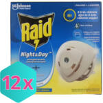 Raid Night & Day 240 órás szúnyog- és légyirtó párologtató készülék + 1db utántöltő KARTON - 12 db (K5000204406634)