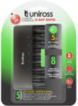 Uniross UCU006 8 fiókos processzoros gyorstöltő AA/AAA védelemmel (UCU006)