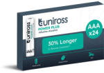 Uniross 1, 5V LR03/AAA/mikro tartós alkáli elem POWER PLUS 24db/csomag (UPPAAABX24)