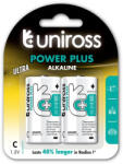 Uniross 1, 5V LR14/C/baby tartós alkáli elem POWER PLUS 2db/csomag (LR14-UALKCPP2)